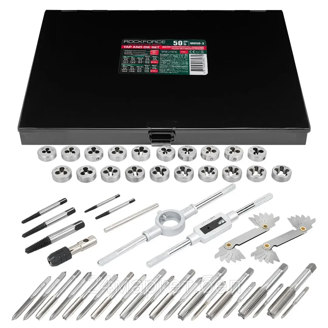 RF-M050-3 Набор метчиков и плашек 50пр. RockFORCE