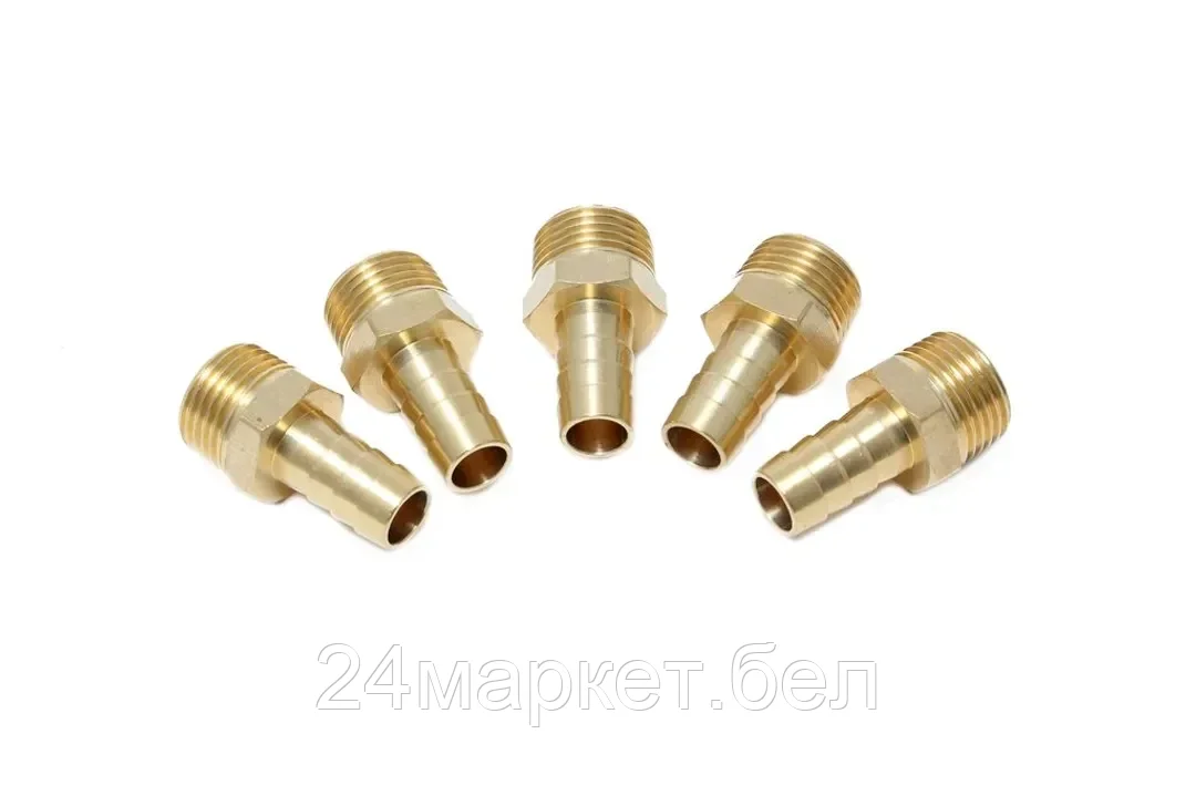 FORSAGE Штуцер пневматический наруж. резьба  1/2"- "елочка" 10мм, к-т 5шт. Forsage F-MH08/06K