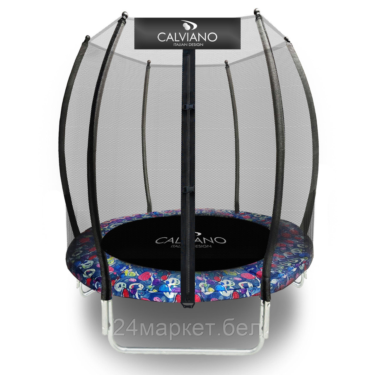 Батут Calviano Smile 140 см-4.5FT INSIDE с внутренней сеткой складной