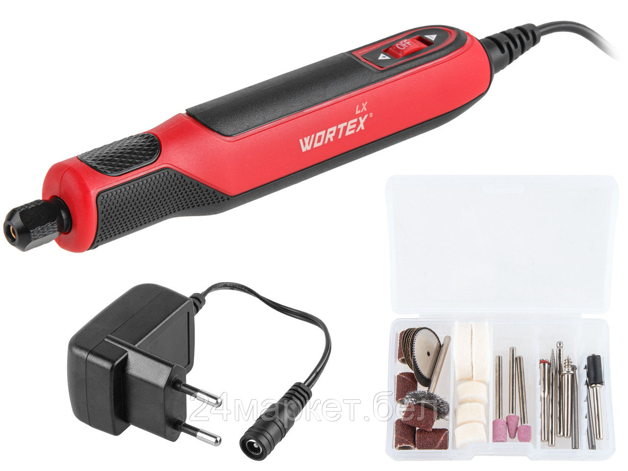Гравер электрический WORTEX LX MG 3017 E в кор.+аксессуары, 0-18000 об/мин, цанга 3,2