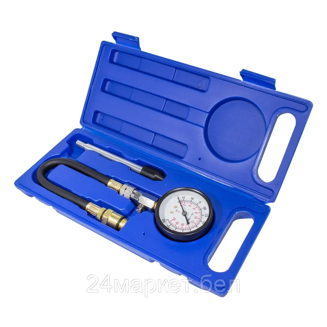 Rock FORCE Индикатор компрессии бензинового двигателя Profi (0-21Bar, М14, М18 + жесткий прижимной адаптер-переходник) 3пр., в кейсе Rock FORCE RF-903G7