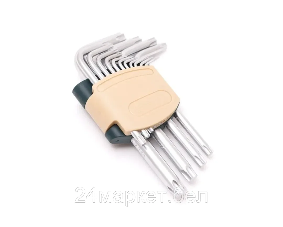 Rock FORCE Набор ключей TORX Г-образных, 15пр.(Т6, T7, T8, T9, Т10, Т15, Т20, Т25, Т27, Т30, Т40, Т45, Т50, Т55, Т60)в пластиковом держателе Rock FORCE RF-5151