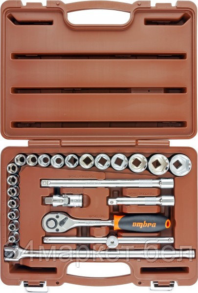 Ombra 911224 911224 Набор головок торцевых с аксессуарами 1/2"DR, 8-32 мм, 24 предмета