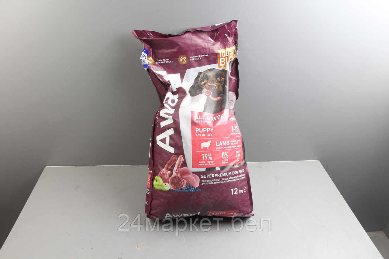 Корм для Щенков AWARD Super ягненок индейка яблоко черника, 12кг уцененный (0171393456)