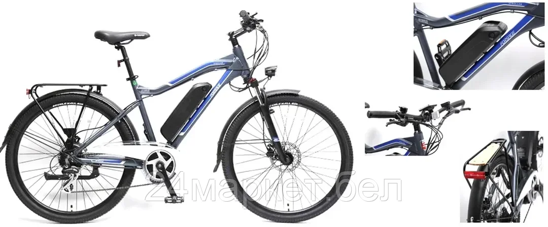 FORSAGE ЭлектровелосипедStroller-E(28 км\ч;70км на заряде,36V\ 250W;10,4Ah36V,AL6061;RSTneon;Тектро;8 скор.,Shimano Altus;Обод26”х25мм;покр 26”х1.95”;до175см) Forsage FEB25026005(460)