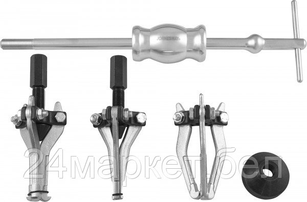 JONNESWAY AE310008 AE310008 Съемники подшипников с внут./наружн. захватами и обратным молотком в наборе, диапазон захватов 15-80 мм