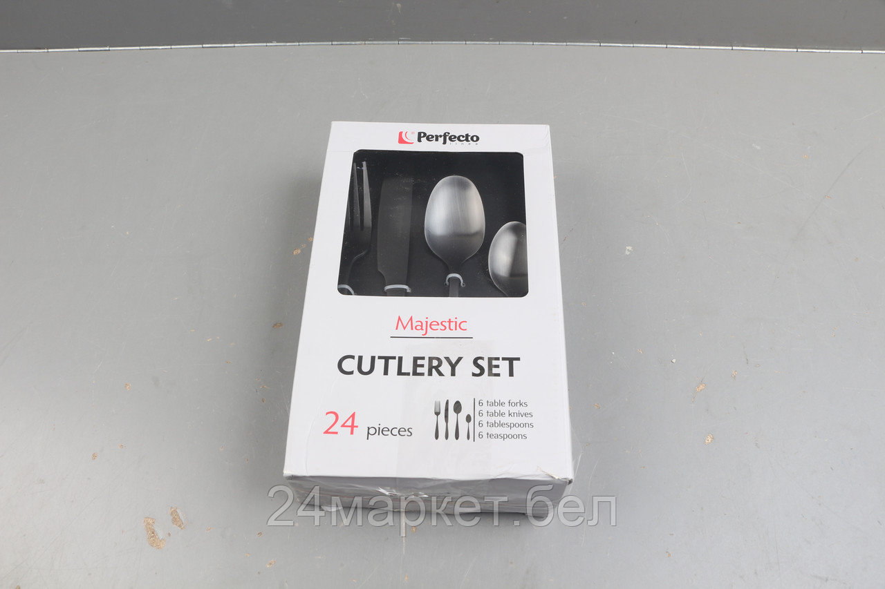 Набор столовых приборов, 24 шт., черный матовый, серия Majestic, PERFECTO LINEA уцененный (0068915