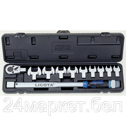 Licota AQC-S001NM Динамометрический ключ в наборе со сменными насадками, 11пр., 40-210Нм