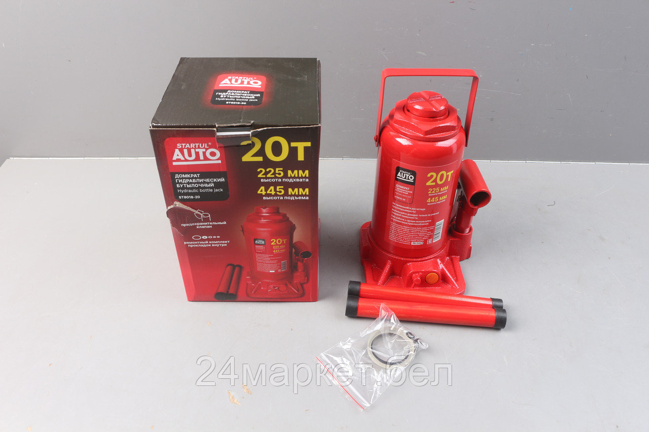Домкрат гидравлический 20т бутылочный 225-445мм STARTUL AUTO (ST8018-20) уцененный (0692415636)