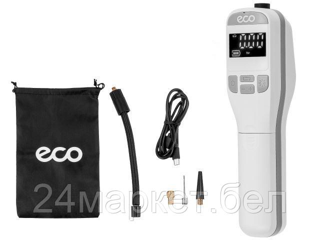 Компрессор автомобильный ECO AE-005 Comfort (7,4 В, 40 Вт, 16 л/мин, 4000 мА·ч, 10 Бар, LED дисплей, фонарь, 3 насадки, сумка.) EC3010-1