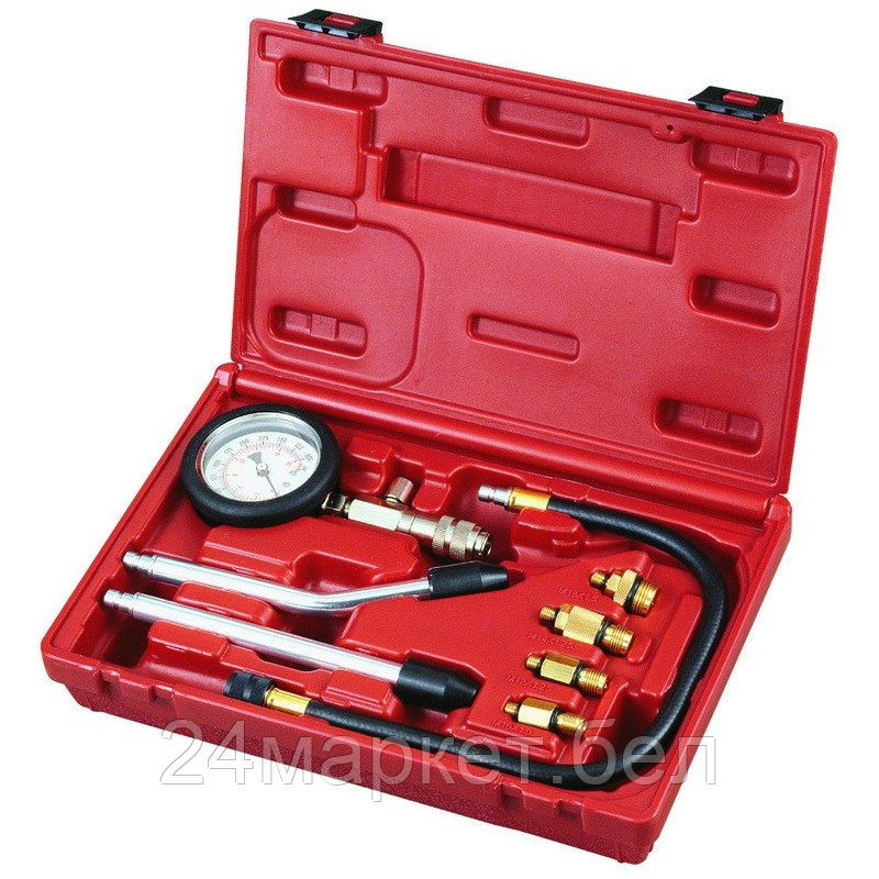 МАСТАК 120-10008C МАСТАК Компрессометр бензиновый, 0-20 атм, кейс, 8 предметов