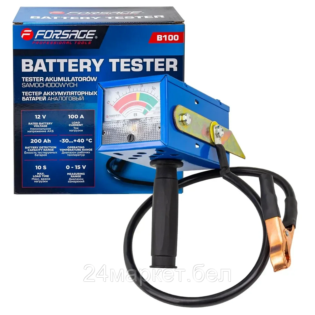 F-B100 Тестер аккумуляторных батарей аналоговый (12V, 100А) Forsage