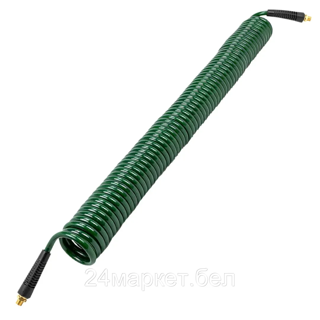 RF-AHC-48F RockFORCE Шланг витой полиуретановый 8мм х 12мм х 15м с резьбовыми наконечниками 1/4" (max давление 15бар, раб. t от -20 до +60°С)