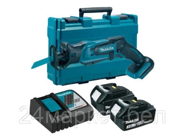 Аккум. сабельная пила MAKITA DJR 183 RFE в кейсе (18.0 В, 2 акк., 3.0 А/ч, Li-Ion, дерево до 50 мм, металл до 50 мм) DJR183RFE