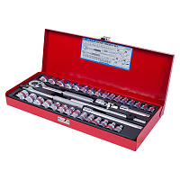 KING TONY 3036CR KING TONY Набор торцевых головок с принадлежностями 3/8", двенадцатигранные, 6-22 мм, 1/4"-13/16", 3