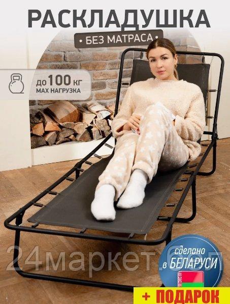 Раскладушка MishLex 192x65 см (серый)