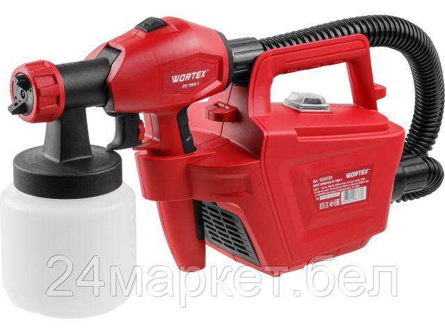 Краскораспылитель электрический WORTEX PS 1165-1 в кор. 650 Вт, 1000 мл/мин, 0.8 л бак (2.6 мм сопло, 80 DIN, выносной компрессор) 1325733