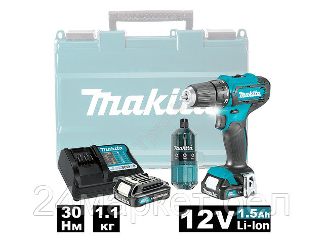Аккум. дрель-шуруповерт MAKITA CXT DF 333 DWYE в чем. + набор бит