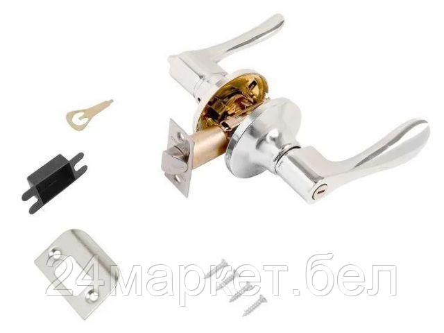 Защелка врезная межкомнатная 8531 BK CP хром фикс СТАНДАРТ (УЗК)