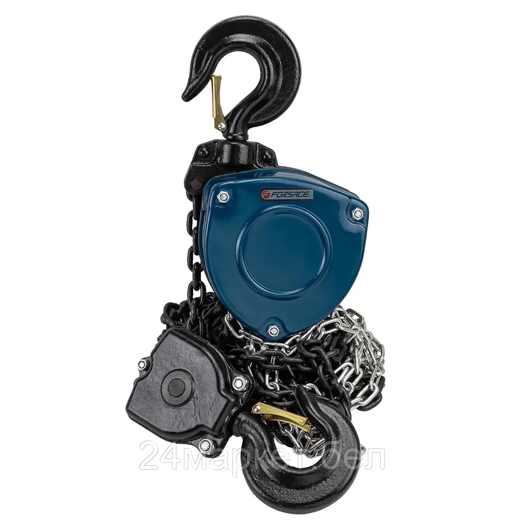 FORSAGE Лебедка механическая подвесная с лепестковым механизмом фиксации цепи натяжения, 3т (длина цепи - 3м) Forsage F-TRC90301A
