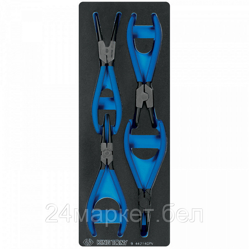 KING TONY 9-44214GPV KING TONY Набор съемников стопорных колец, ложемент, 4 предмета, 9-44214GPV