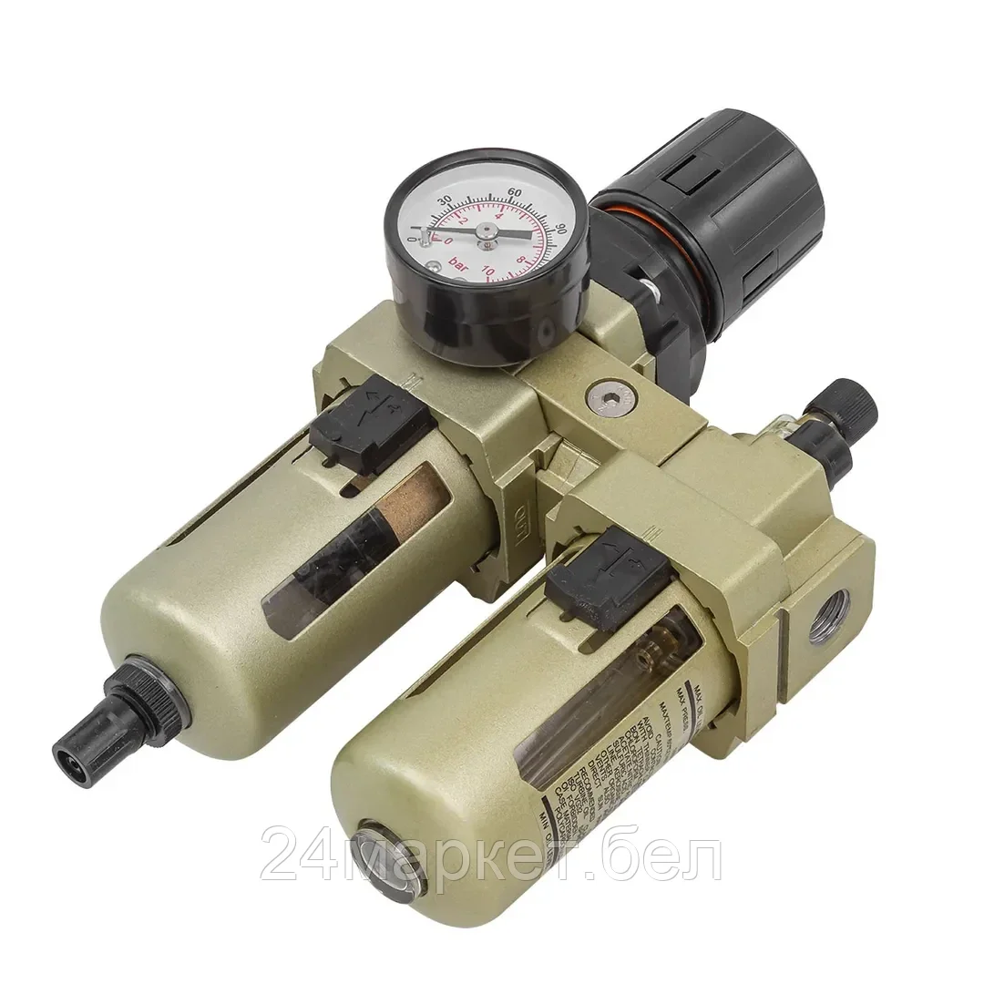 F-AC3010-02 Блок подготовки воздуха 1/4''(фильтр-регулятор+лубрикатор)(10Мк, 1700 л/мин, 0-10bar,раб. температура 5°-60°) Forsage