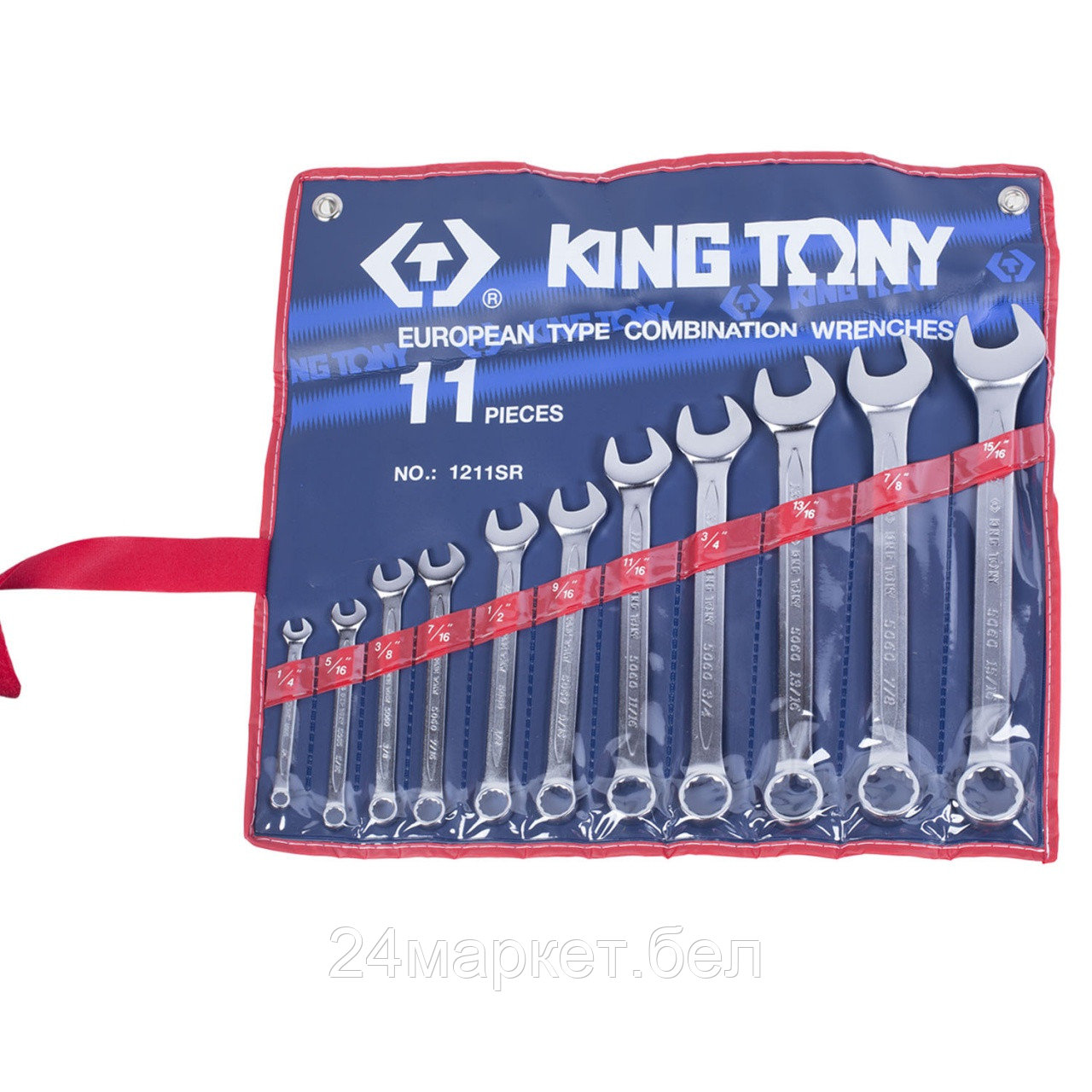 KING TONY 1211SR KING TONY Набор комбинированных ключей, 1/4"-15/16", 11 предметов