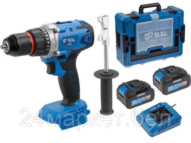 Аккум. дрель-шуруповерт BULL SR 1802 Xcase, XLTpro, БЕСЩЕТ., 18 В, 80 Н*м, 2*4 А*ч, БЗП 13 мм (шурупы до 10 мм) 1329863