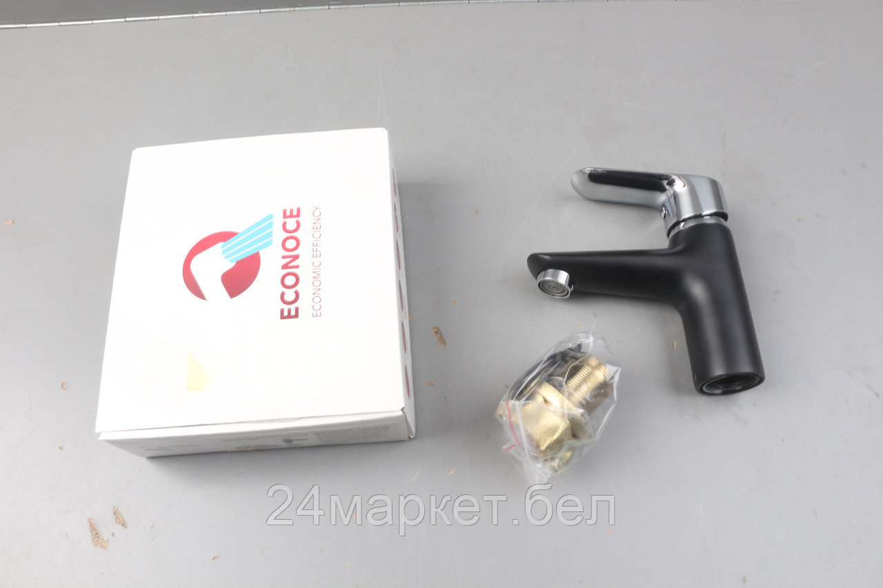 Смеситель для умывальника D35-A, серия 280 черный, ECONOCE уцененный (0006191829) (Короткий монолитный излив) EC0280BL-у