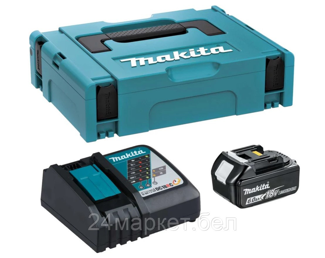 Комплект АКБ BL1860Bx1шт., ЗУ DC18RC, кейс MAKPAC MAKITA