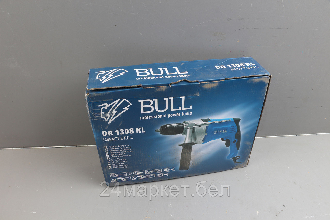 Дрель ударная BULL DR 1308 KL в кор. 850 Вт, БЗП металл 13 мм, 1 скорость, 0-2800 об/мин уцененный