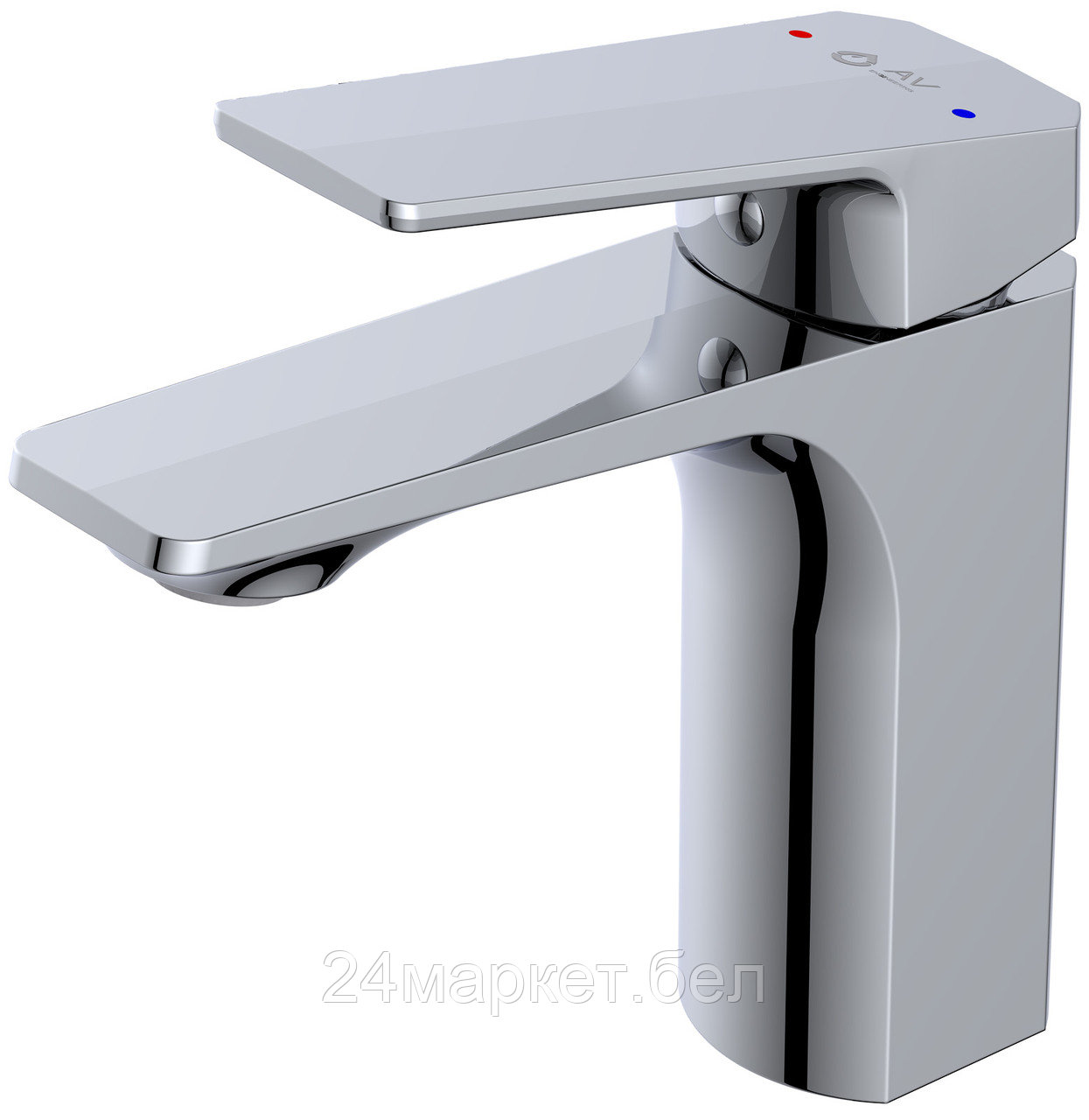 Смеситель для умывальника (Lt) D35, серия WIN AV Engineering (Короткий излив, длина 105 мм, высота 105 мм, монолитный) AVWIN1-A165-110