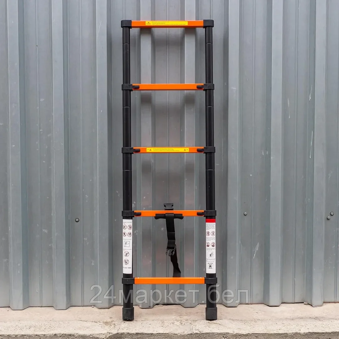 ISMA-UP140 ISMA Лестница телескопическая алюминиевая односекционная (1.4м,5ступенек, max нагрузка 150кг)