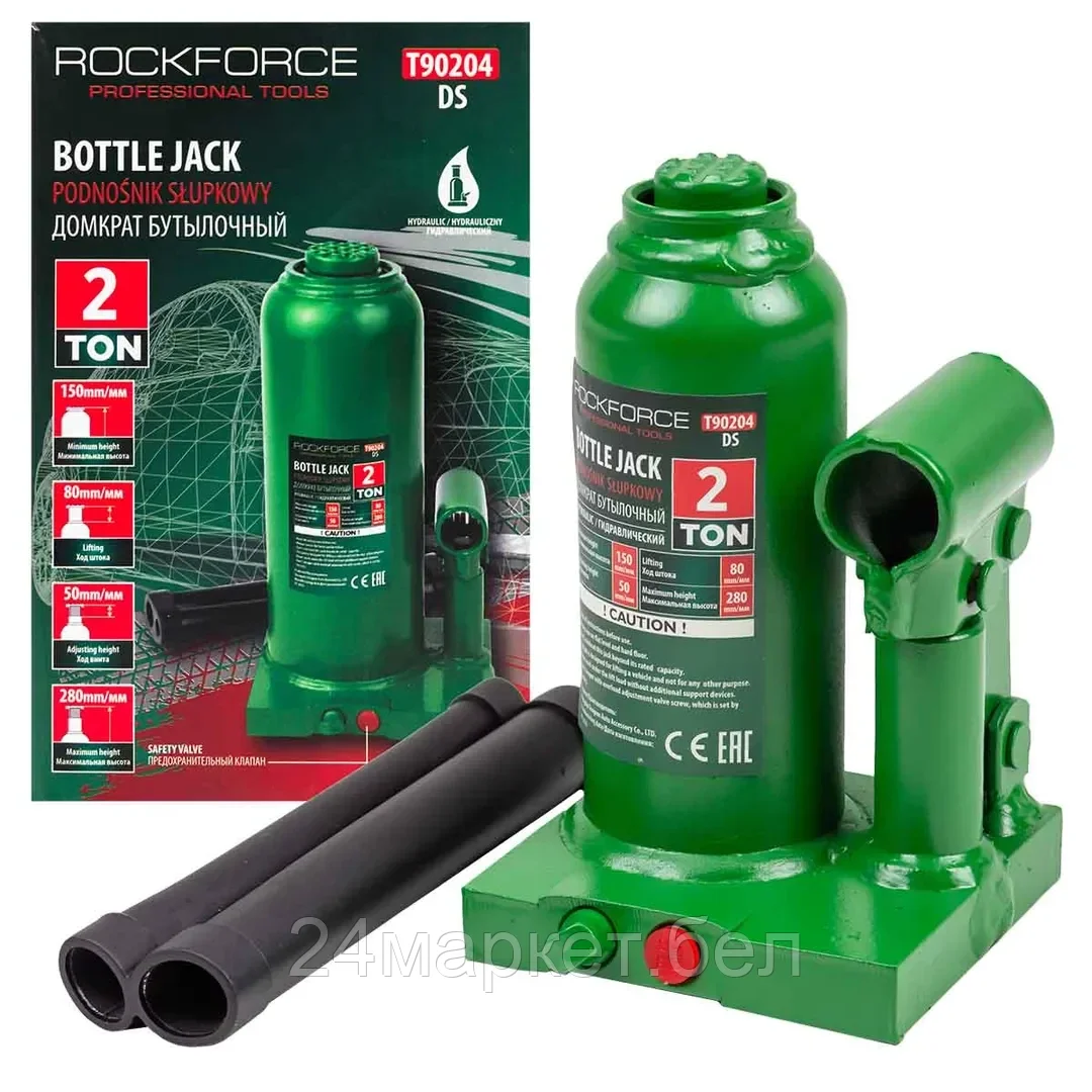 Бутылочный домкрат RockForce RF-T90204 2т.