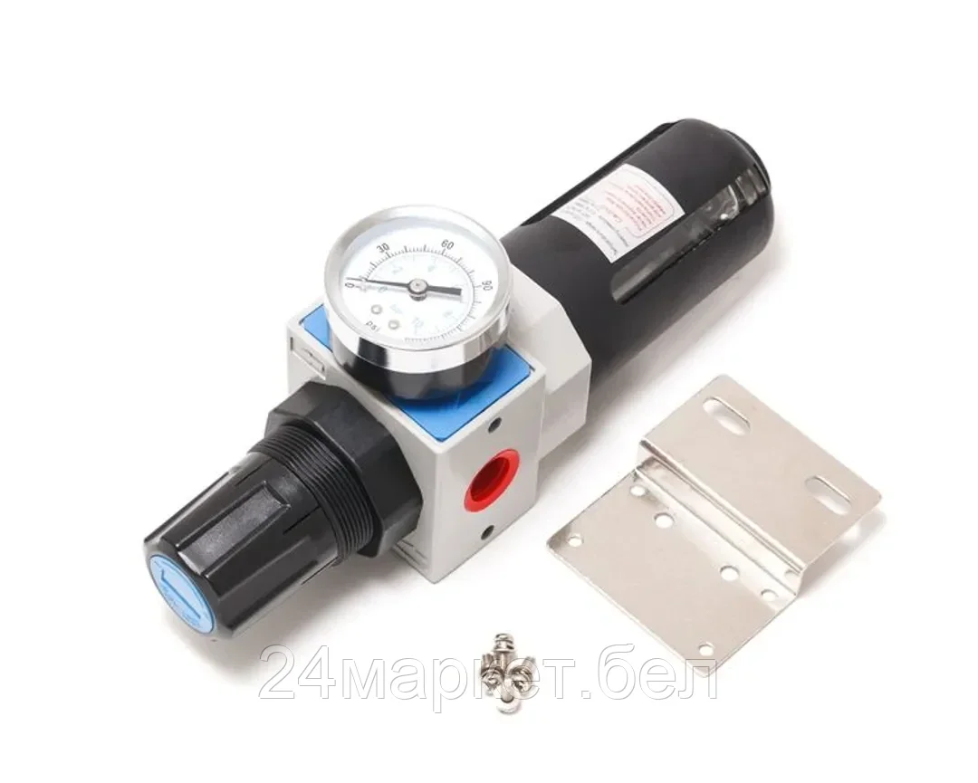 Rock FORCE Фильтр-регулятор с индикатором давления для пневмосистем "Profi" 1/4" (пропускная способность:1300 л/мин,16bar, температура воздуха: 5° до 60°,5мк) Rock FORCE RF-EW4000-02