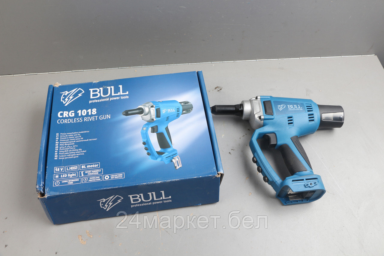 Аккум. заклепочный пистолет BULL CRG 1018 в кор. XLTpro SOLO, БЕСЩЕТ., 25 мм, 10000 Н уцененный (0