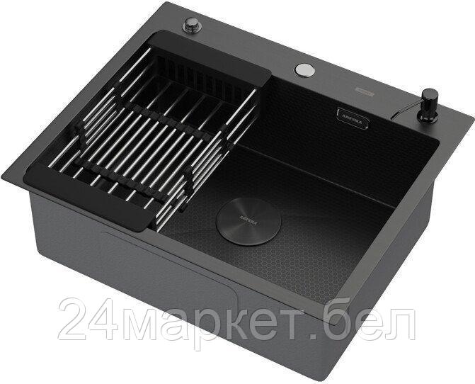 Кухонная мойка ARFEKA ECO AR мойка 600*500 POP-UP, коландер, дозатор BLACK DECOR