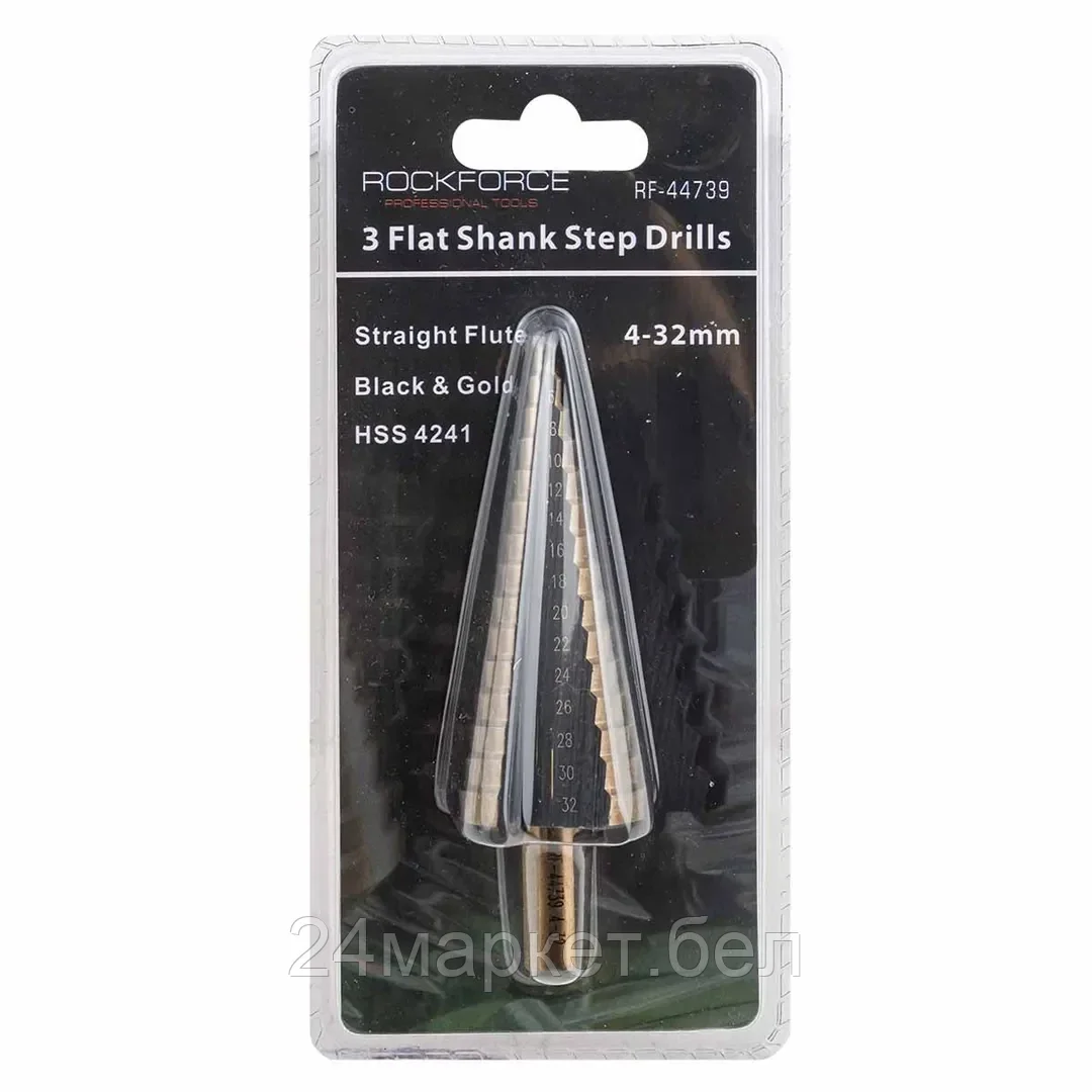 Сверло ступенчатоеHSS4241( 4-32мм)в блистере Rock FORCE RF-44739