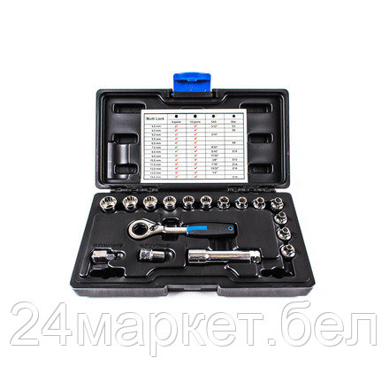Licota ALK-1005P Набор торцевых головок проходных с аксессуарами 13 мм 17 пр.