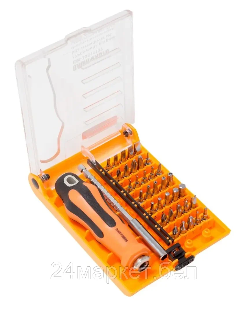 Отвертка телескопическая многоцелевая с набором бит, 37пр.(T,TH,H,SL,PH,PZ,спец. биты), в футляре BM-30311137