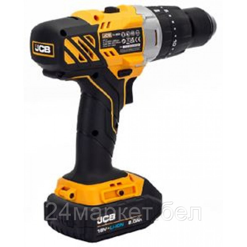 JCB-18CD-2XB-E JCB Дрель-шуруповерт аккумуляторная (JCB-18CD-B-E) 18V, max 45Nm в комплекте с зарядным устройством (JCB-18VFC-E) 2.4A и батареей аккум(JCB-20LI-E) 2.0AH