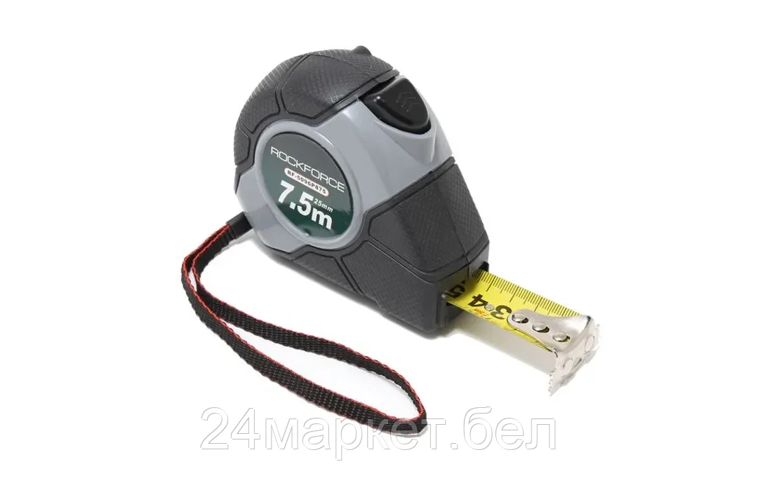 Рулетка 10мх25мм (магнитный зацеп, автоблокировка, двухкомпанентный корпус), в блистере Rock FORCE RF-5096P810