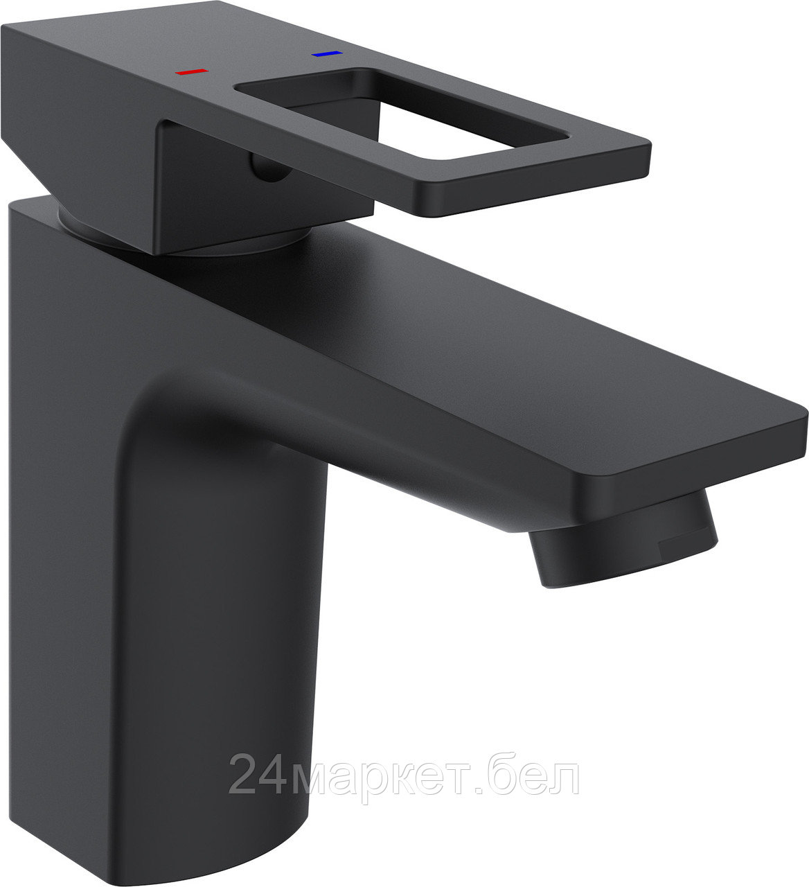 Смеситель для умывальника D35-A черный, серия 810 ECONOCE (Короткий излив, длина 109 мм, высота 81 мм, монолитный) EC0811BL