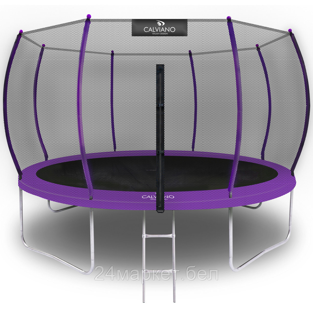 Батут Calviano Outside Master Purple 374 см - 12ft (внешняя сетка, с лестницей)