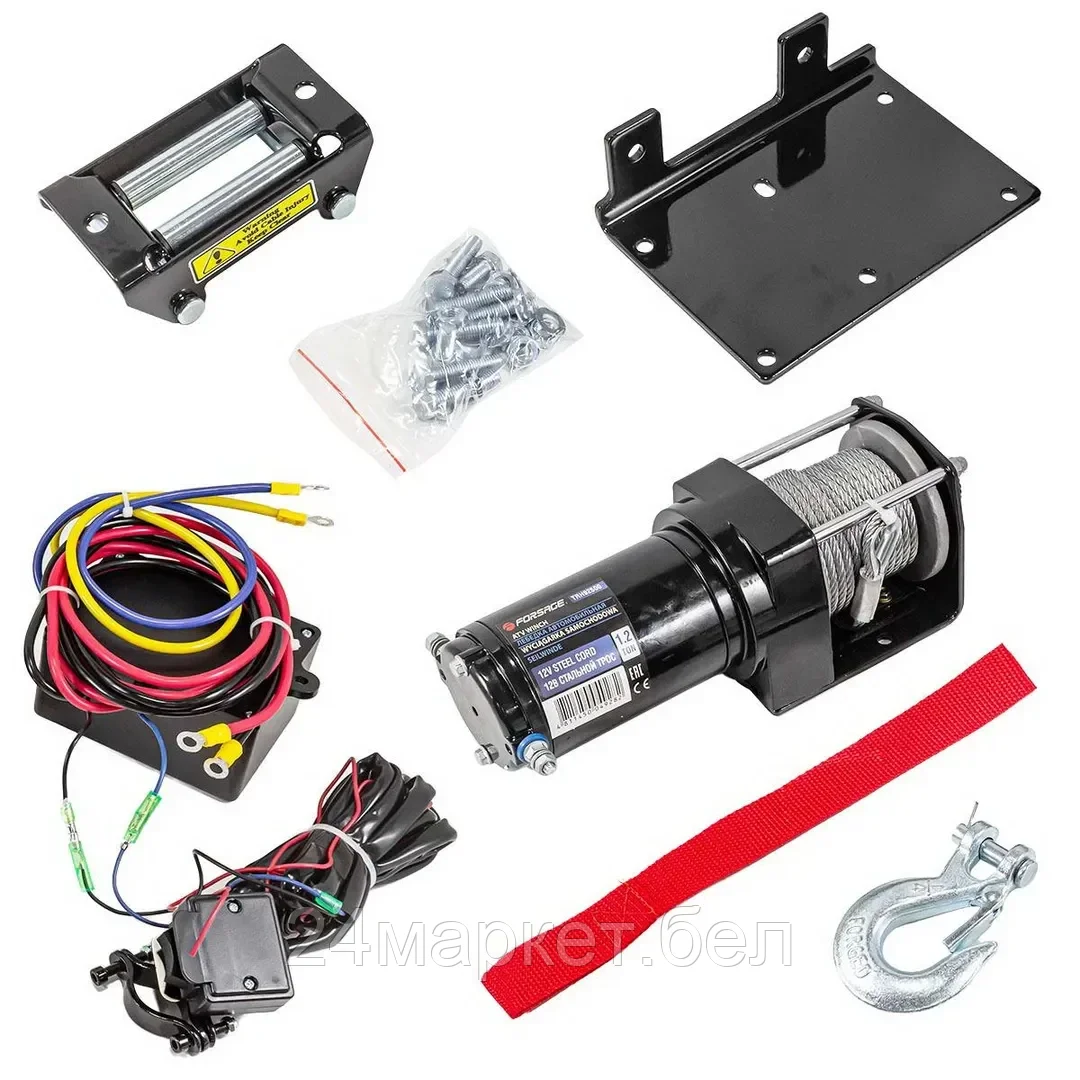 FORSAGE Лебедка автомобильная 1.2Т, 12V  (стальной трос) Forsage F-TRH92500