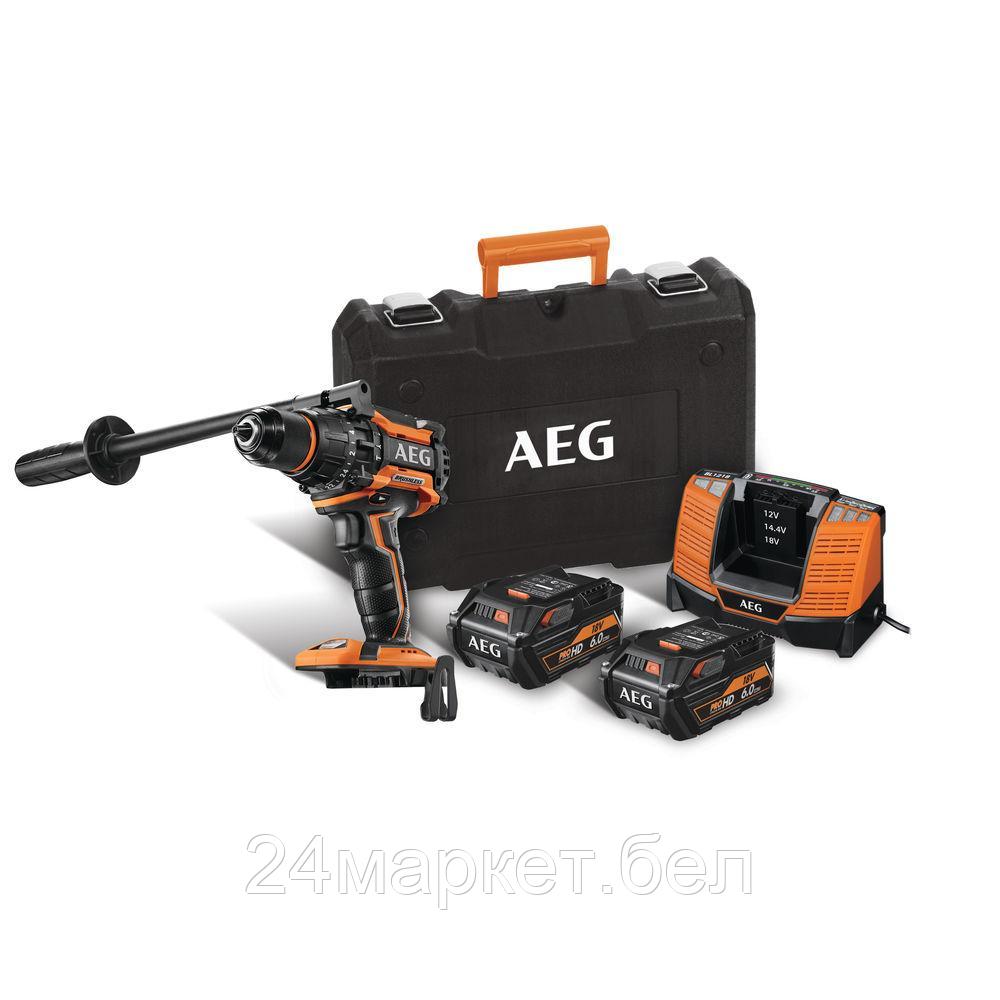 Ударная дрель-шуруповерт AEG Powertools BSB 18BL LI-602C 4935464100 (с 2-мя АКБ 6 Ач, кейс)