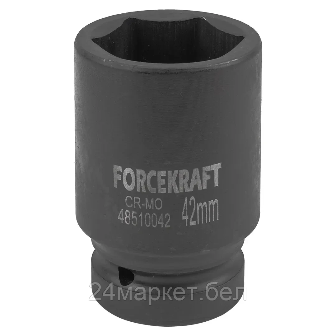 FK-48510042 FORCEKRAFT Головка ударная глубокая 1", 42мм (6гр.)