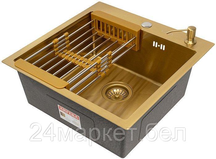 Кухонная мойка ARFEKA ECO AR 500*500 + AR 001 + AR DS 11 GOLD