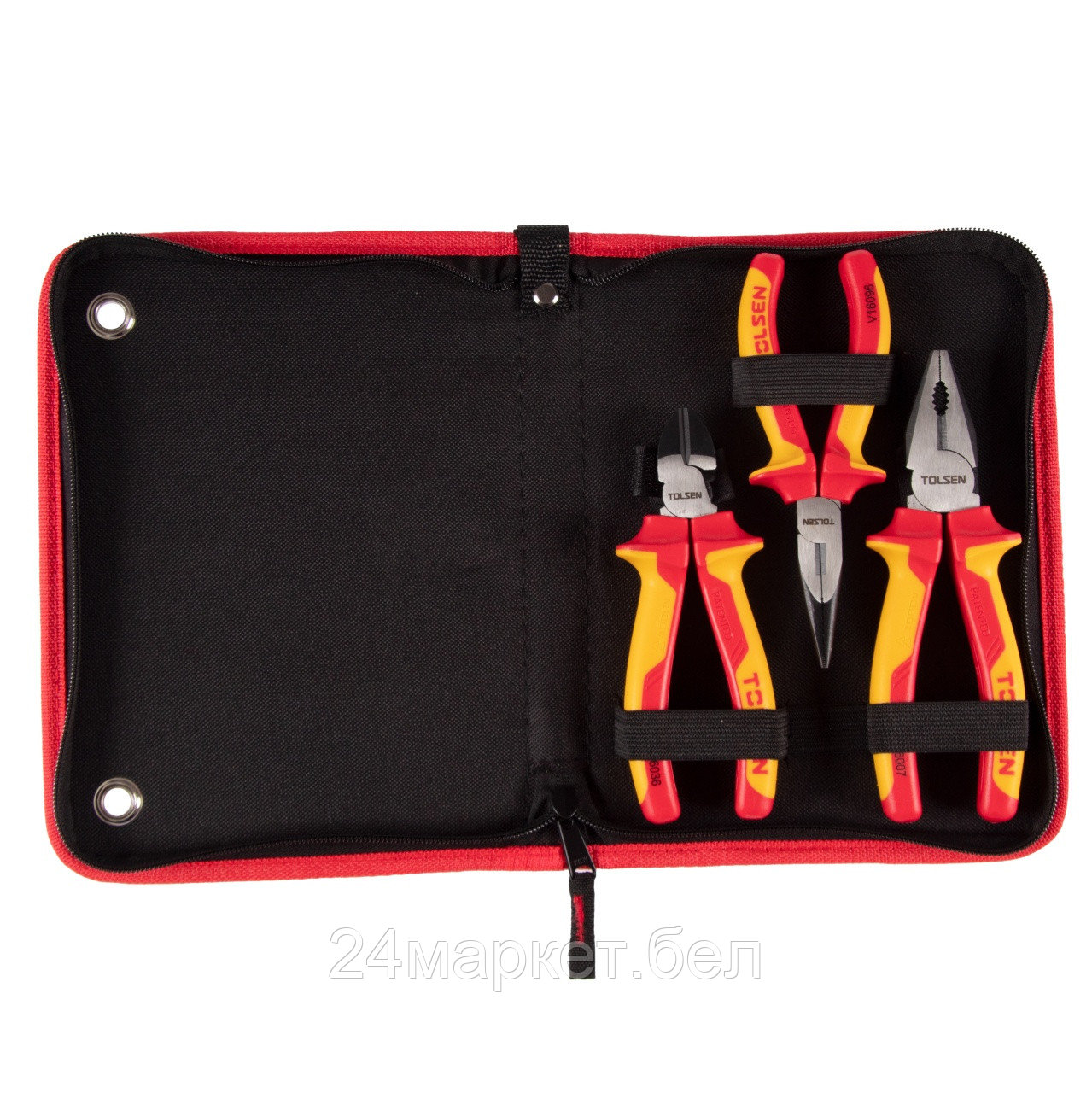 TOLSEN TTV83103 TOLSEN Набор пассатижей и бокорезов диэлектрических, 3 предмета, в футляре на молнии