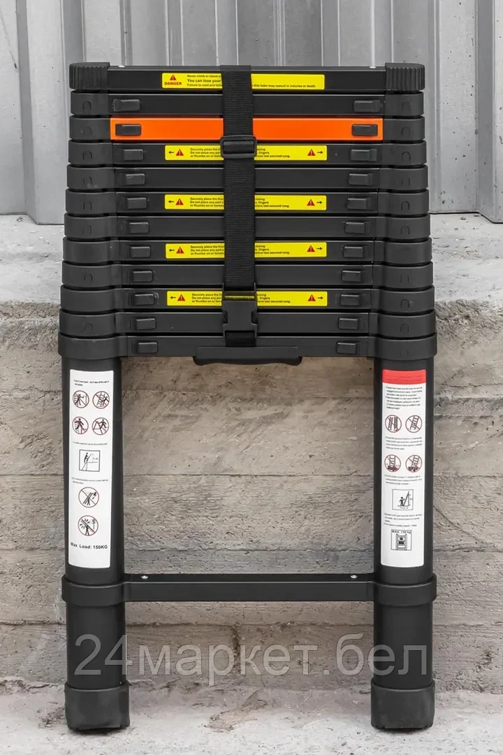 Лестница телескопическая алюм. бытовая 3.8м (13 ступ.) Rock FORCE RF-UP380
